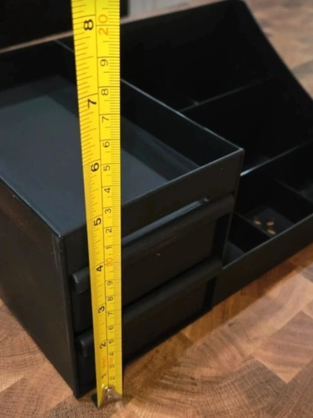 Black Jewelry and Accessory Organizer with Divided Compartments